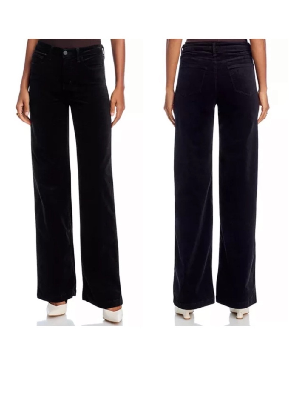 L’Agence high rise wide leg black velvet pants